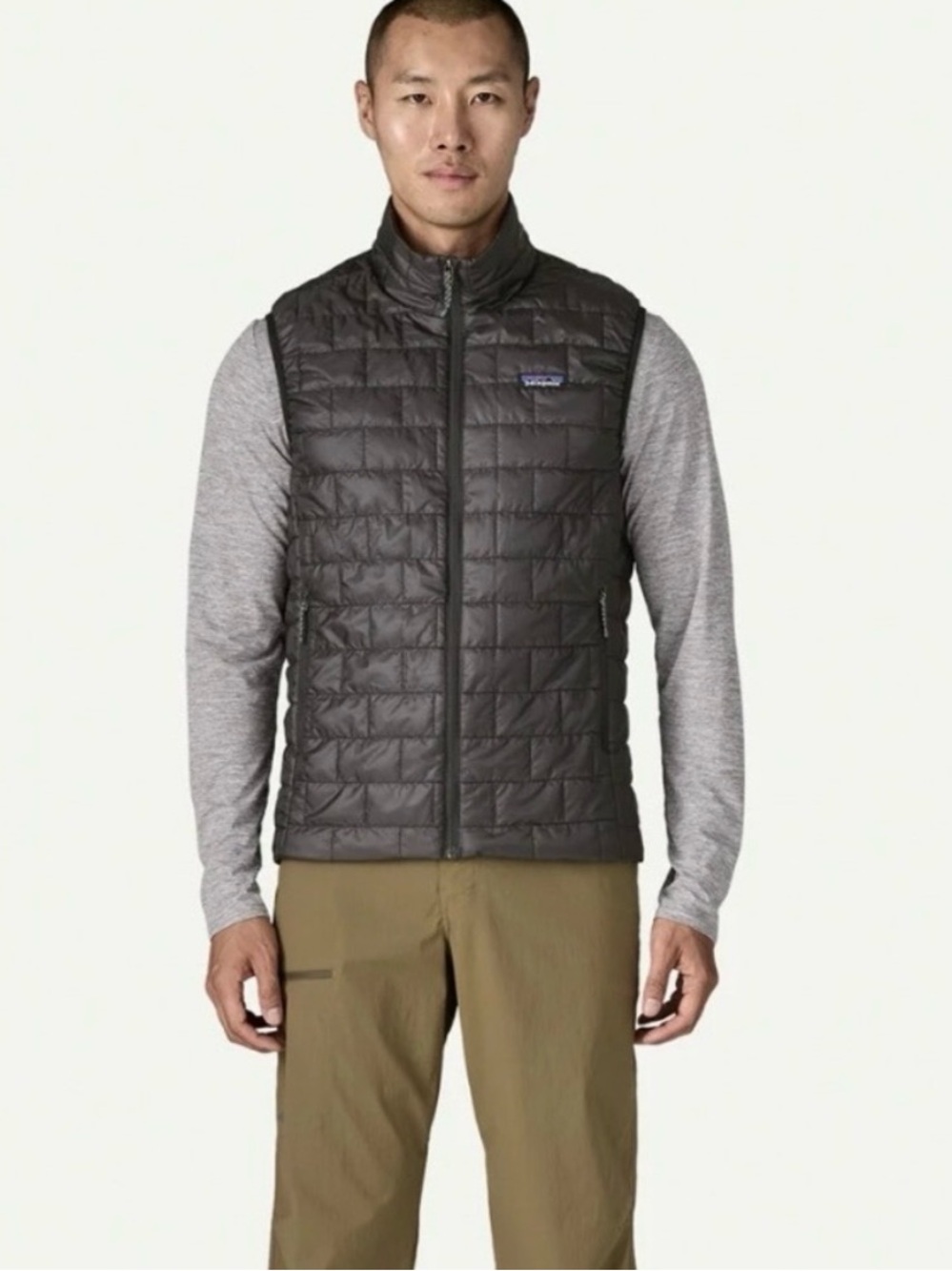 Patagonia Men’s Quilted Nano Puff Vest - Charcoal Gray Sz M